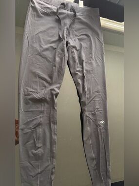 ALO Yoga Men's Black Joggers with Subtle Logo